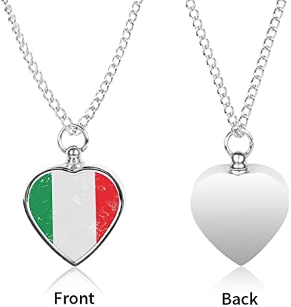 איטליה לב רטרו דגל לחיות מחמד כד שרשרת אישית אפר מחזיק לב מזכרת תליון זיכרון תכשיטי מותאם אישית ייחודי מתנה למזכרת