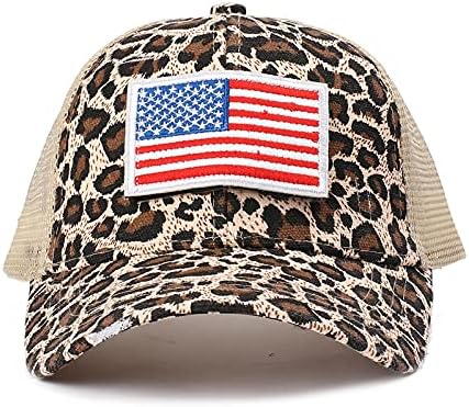 יוניסקס פטריוטי בייסבול כובע אופנתי סנאפבק נהג משאית כובע מתכוונן אמריקאי דגל רשת חזרה שמש