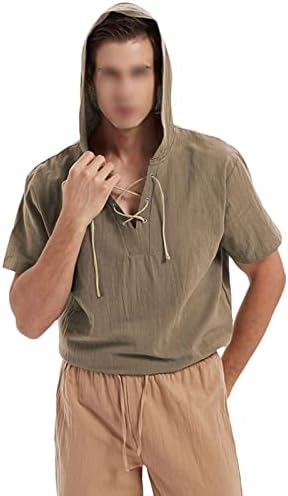 גברים של אופנה נים קצר שרוול חולצה חולצות מקרית ספורט כותנה פשתן סלעית מוצק צבע חולצות