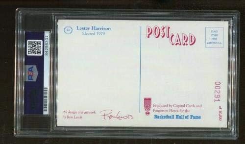 Les Harrison חתמה על מרכז Court Hof Postcard 3x5 Royals חתימה PSA/DNA - NBA חתימות חתוכות