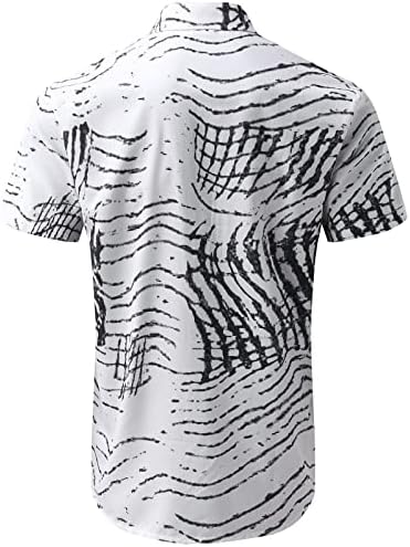 XXVR Mens Hawaiian חולצות, קיץ שרוול קצר כפתור הדפס פרחוני טרופי למטה כושר רגוע בכושר חוף חוף אלוהה