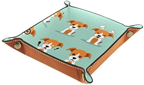 מארגן רקע של Lyetny Dog מגש אחסון קופסת מיטה מיטה קאדי שולחן עבודה מגש החלפת מפתח ארנק קופסת מטבעות מגש