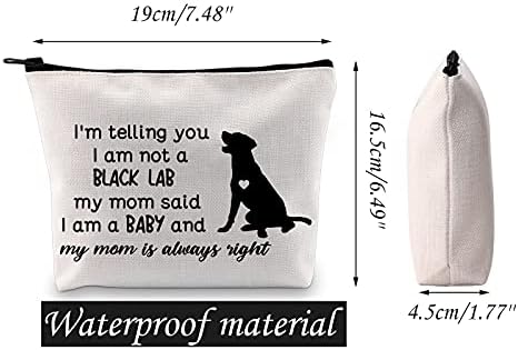 Jniap Black Lab כלב תיק קוסמטי קוסמטי מתנה חובב מעבדה שחור אני לא שקית איפור מעבדה שחורה לברדור