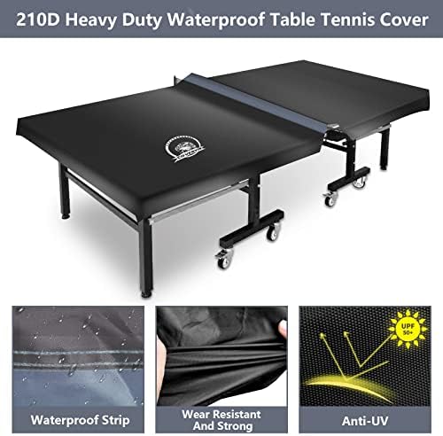 כיסוי שולחן פינג פינג פינג, כיסוי טניס שולחן מתאים לשני שולחנות מתקפלים ושולחנות שטוחים כל מזג האוויר