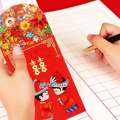 80 יחידות סיני חדש שנה אדום מעטפת מיני 2023 גלגל המזלות ארנב אדום מנות קריקטורה סיני חדש שנה מזל הונג