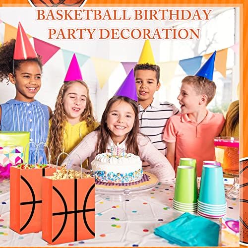 100 חתיכות כדורסל לטובת מסיבת שקיות נייר מתנת שקיות כדורסל גודי לטפל סוכריות שקיות עם ידית לילדים