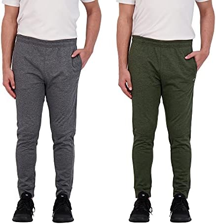 מכנסיים של Unipro Mens Jogger מכנסיים 2 חבילה טכנולוגית מכנסי טרנינג קלים משקל קל משקל לגברים