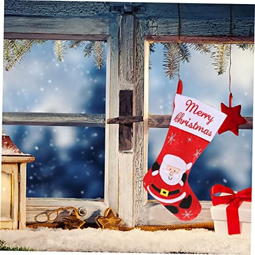 Doitool 2 pcs שקית מתנה לגרב חג מגרש אח אח דקור סטנטה גרביים דה רגאלו דה אדום גרב חג המולד גרבי חג המולד קישוטי