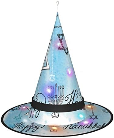יוניסקס מכשפה כובע דקור כחול-נר-שמח-חנוכה ליל כל הקדושים תמונה נכס מסיבת תחפושות קוספליי תלבושות מכשפה תלבושות