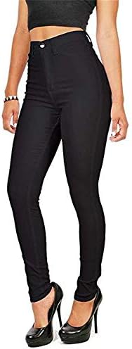 עלייה גבוהה הרמת התחת סקיני ג 'ינס לנשים גבוהה מותן למתוח ג' ינס מכנסיים חותלות עם רוכסן כיסים