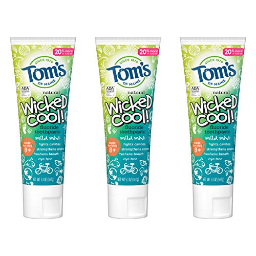 טום משחת שיניים לילדים של מיין פלואוריד, משחת שיניים טבעית, חופשי בצבע, ללא חומרים משמרים מלאכותיים, אוכמניות