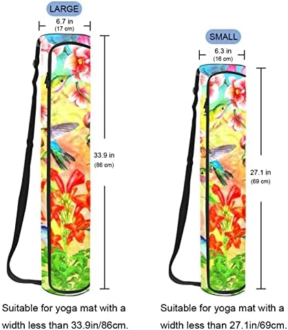 חמוד עף יונקי דבש פרח ציור דפוס יוגה מחצלת שקיות מלא רוכסן יוגה לשאת תיק לנשים גברים, תרגיל יוגה מחצלת
