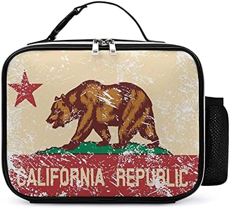 קליפורניה מדינת דגל לשימוש חוזר הצהריים תיק מבודד הצהריים תיבת מיכל עבור משרד עבודת פיקניק נסיעות