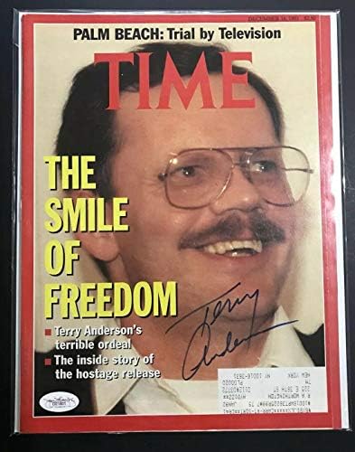 טרי אנדרסון חתם על מגזין טיים 16 בדצמבר 1991 עיתונאי אוטוגרף ג ' יי. אס. איי - מגזינים חתומים