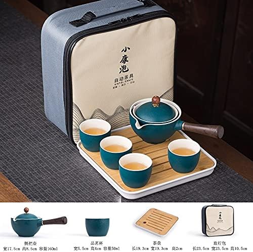 נייד עצלני קונג פו סט תה תה כוס תה קומקום 360 אוטומטי מסתובב תה יצירתי הכנת תוכי תה ערכות תה