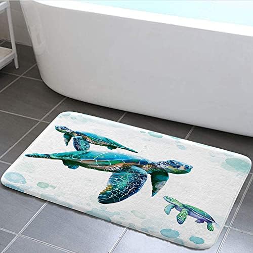 מחצלת אמבט צב של Grtuspr, צבי ים וכוכבי ים בשטיחי אמבטיה של אוקיינוס, חוף חוף חוף ימי מחצלות תפאורה לחדר אמבטיה