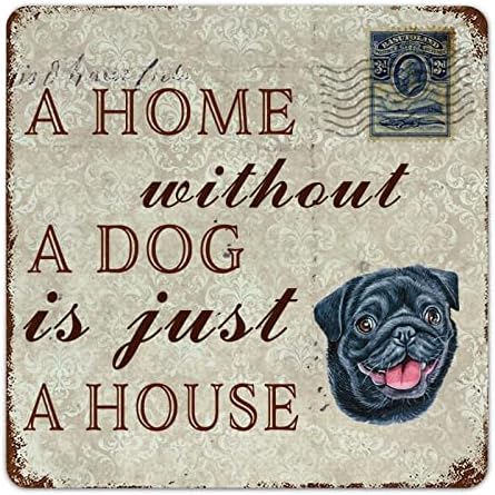חותם מתכת כלב מצחיק בית ללא כלב הוא רק בית פוג חיות מחמד דלת דלת קולב מתכת צלחת מתכת וינטג 'חיות