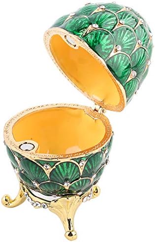 קופסת אחסון תכשיטים של Liyjtk, אמייל ביצת פסחא רטרו סגנון קופסת תכשיטים קטנה, מלאכות אמנות, קישוט בצורת