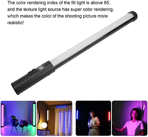 Plplaaoo יד כף יד LED אור וידאו, צילום שרביט קליל, אור וידאו LED נייד RGB, עם צילום מרחוק וחיצוני