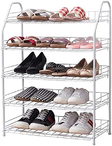מדף הנעליים של Llibnn, 5 שכבות מתלה מתכת מתכת, מדפי מארגן לאחסון נעליים, מחזיק עד 12 זוגות נעליים, לסלון,