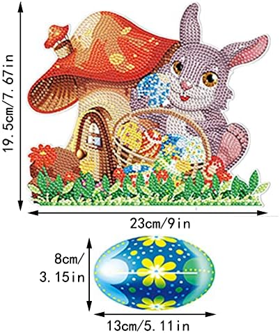 Dbylxmn מקדח פסחא ציור ערכות עגולות ארנב ארנב ביצים קידוח יהלום קישוט פסחא ארנב פסחא DIY Diamond Kit