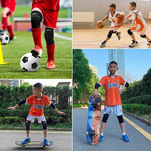 כרית מרפק ברך לילדים לכדורגל כדורגל, שומרי רפידות מרפק מרפקים נושמים וקל משקל, בנים בנות שרוולי זרוע
