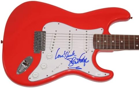 גלוריה אסטפן חתמה על חתימה בגודל מלא פנדר אדום סטראטוקסטר גיטרה חשמלית עם ג 'יימס ספנס ג' יי. אס. איי