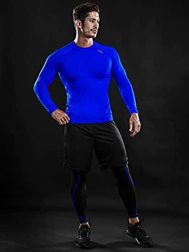 Drskin 4, 3 או 1 חבילה חולצות דחיסה לגברים עליון שרוול ארוך ספורט ספורט אימון אימון ריצה אתלטי