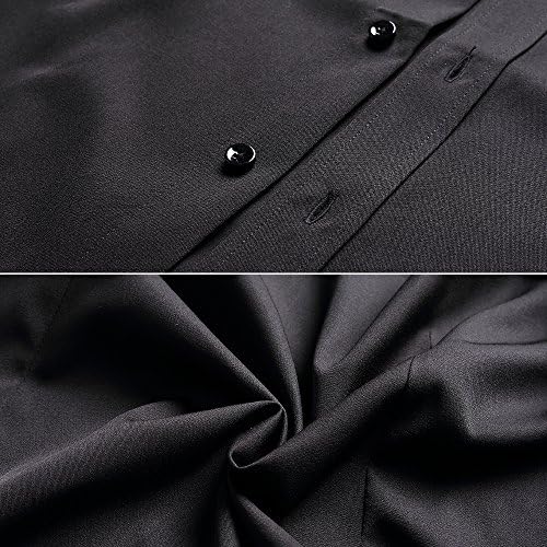 טוס הוק גברים של שמלת חולצות, מצויד במבוק סיבי קצר שרוול אלסטי מזדמן כפתור למטה חולצות