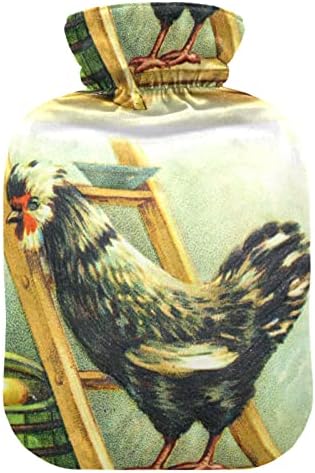 בקבוקי מים חמים עם כיסוי תרנגול ביצת מים חמים תיק עבור כאב הקלה, נשים מבוגרים, יד רגליים חם 2 ליטר