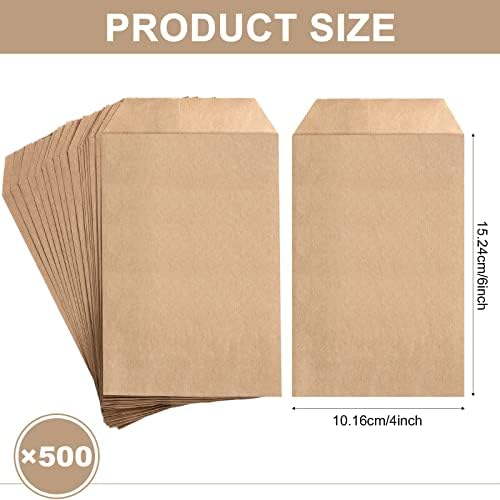ארסידה 500 חבילה קראפט נייר שקיות חום לטפל שקיות מיני נייר שקיות קטן שטוח לטובת תיק כלי כסף שקיות