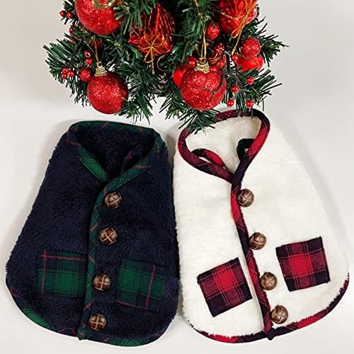 פטאס לאג 2 יח 'של שרפה פליס פליס סוודר חג המולד אפוד עם צעיף חמוד, בגד בגדים חמים לכלבים וחתולים בינוניים