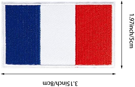 4 יחידות טלאי דגל צרפת צרפת, טלאים טקטיים טקטיים של דגל זרועות, וו וולאה, מעילי בגדי כובע.