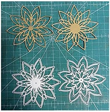 10 סגנון פרחים תלת -ממדיים מתכת חיתוך מתכת מתים לייצור כרטיסים רצועות כותרת של עלי כותרת מתכת חיתוכות למות