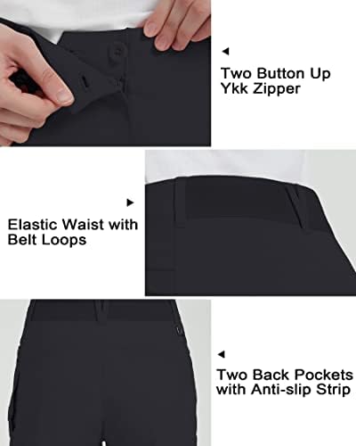 LESMART נשים מכנסיים קצרים גולף קלים משקל קל משקל רגוע בכושר ברך אורך ברמודה מכנסיים קצרים