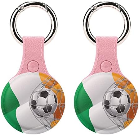 כדורגל המטרה ואירלנד דגל מגן מקרה תואם עבור איירטאג עם מפתח טבעת אנטי איבד איתור מחזיק מתנה עבור ארנק