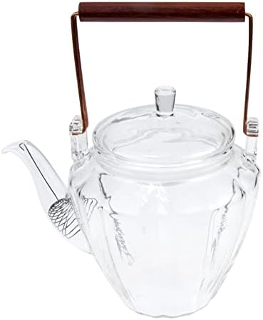 סיר תה של Upkoch זכוכית קומקום קומקום זכוכית עם פילטר זרבוב