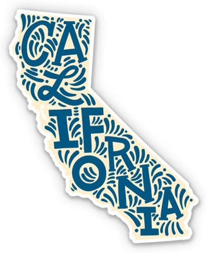 צורת המדינה בקליפורניה CALI אותיות חמודות מקומיות מקומיות - מדבקת ויניל 3 אינץ