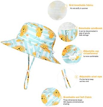 תינוק שמש כובע עד 50 + שמש מגן פעוט דלי כובע קיץ ילדים חוף כובעי רחב ברים חיצוני לשחק כובע עבור בני