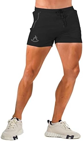 מאיקאנונג גברים מכנסי כושר פיתוח גוף חיצוני אימון מהיר יבש אימון מכנסיים קצרים עם רוכסן כיסים