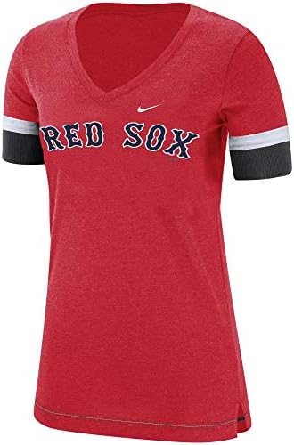 נייקי נשים של בוסטון רד סוקס אדום רשת צווארון חולצת טריקו