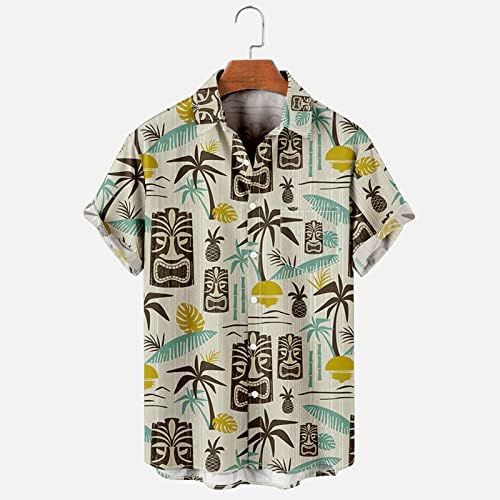חולצת פרחים הוואי גברים של גברים כפתור שרוול קצר חולצות כל