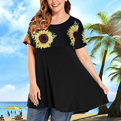 חולצות T חולצות מרובות חבילות נשים קיץ תפור צוואר עגול חולצה בתוספת צמרות גודל שרוול ארוך קצר