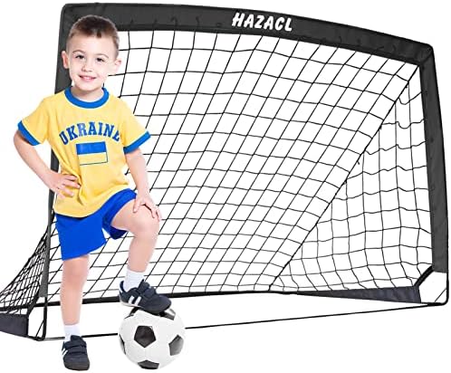 יעדי כדורגל של Hazacl Kid לחצר האחורית 3.6x2.5ft רשתות כדורגל ניידות לחצר האחורית