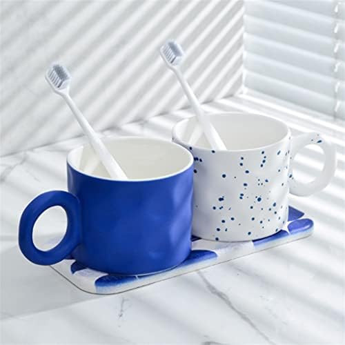 SXYMKJ זוג משפחתי זוג כוסות כוסות כוס שטיפת פה כוס מברשת שיניים כוס שיניים גליל שיניים מגש קרמיקה