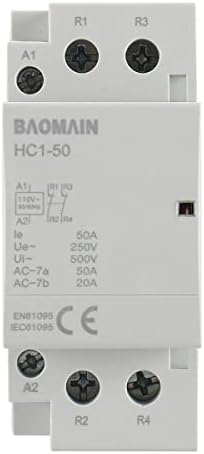 Baomain בדרך כלל סגור מגע AC משק בית HC1-50 110V 50A 50/60Hz 2 מוט אוניברסלי בקרת מעגלים