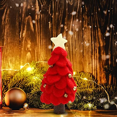 גינום גינון גינון עץ חג המולד שולחן העבודה עץ חג המולד עם פעמונים אדום פו עץ חג המולד עץ שולחן עבודה קטן קישוט