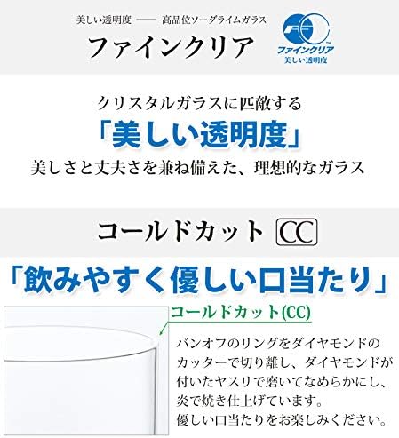 Toyo Sasaki Glass Tumbler, Sirocco 15.3 fl Oz, מיוצר ביפן, Safe Showher, סט של 36 B-17115HSC