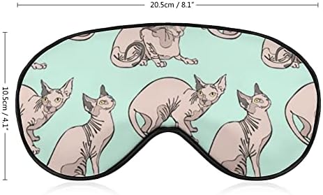 חתולי ספינקס מצחיק מסיכת עיניים שינה מצחיקה כיסוי עיניים מכוסות עיניים עם רצועה מתכווננת צוליות לנשים גברים