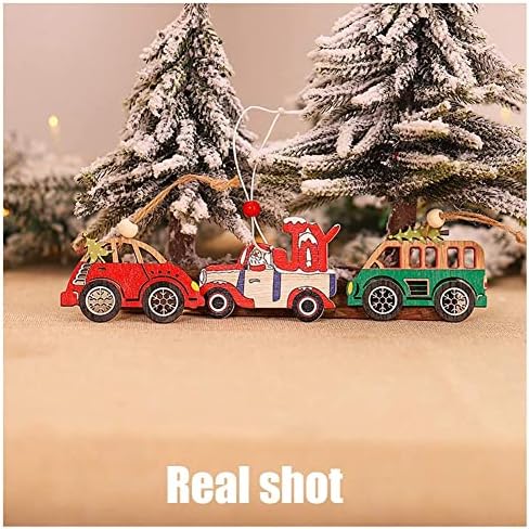 6 יח ' סט חג המולד עץ רכב נושא ואן אוטובוס מונית צורת תליות קישוטי פרוסות חג המולד עץ קישוטי מסיבת
